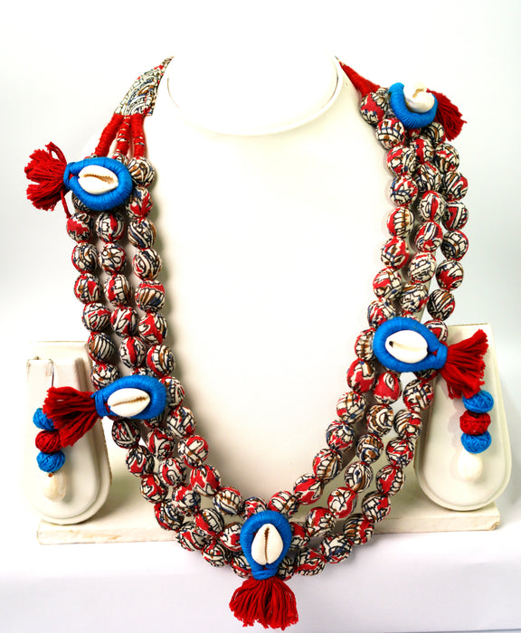 Exclusive Handcrafted Kalamkari 3 Layer Necklace Set for Women and Girls (Kori Necklace Set)-UFH72