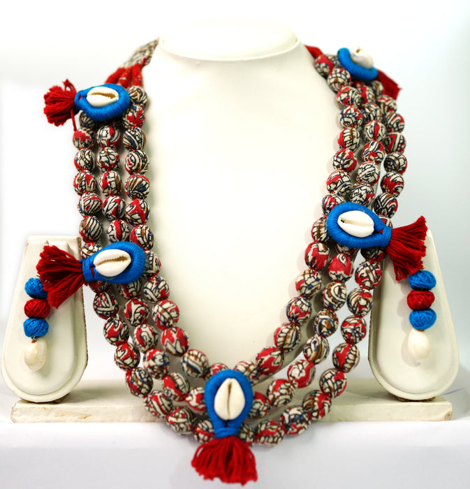 Exclusive Handcrafted Kalamkari 3 Layer Necklace Set for Women and Girls (Kori Necklace Set)-UFH72