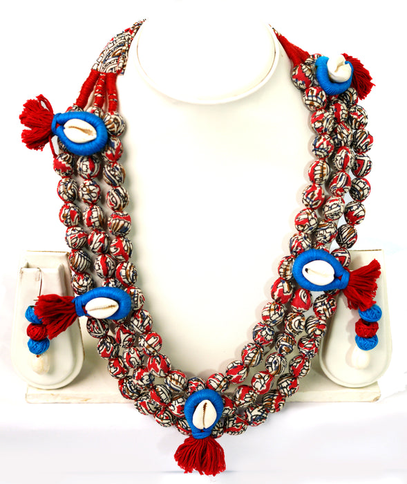 Exclusive Handcrafted Kalamkari 3 Layer Necklace Set for Women and Girls (Kori Necklace Set)-UFH72