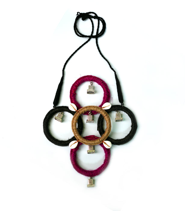 Multicolored Handmade Stylish Jute Bangles Necklace For Women & Girls-UFH06