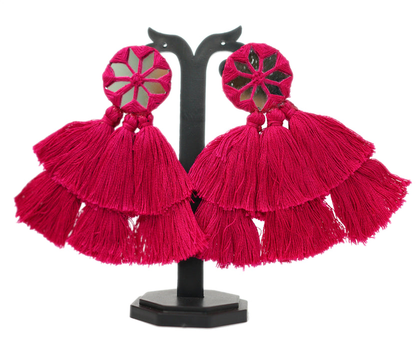 Handmade Embroidery Tassel Earrings For Women and Girls-UFH58