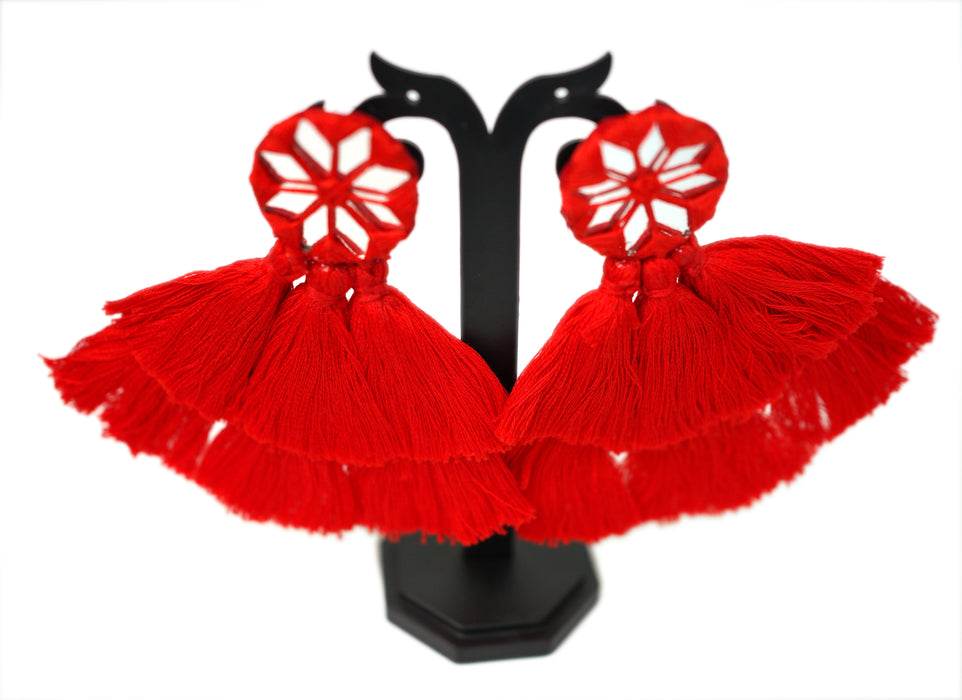 Handmade Embroidery Tassel Earrings For Women and Girls-UFH58