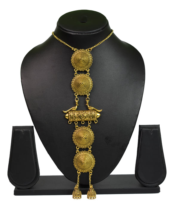 Golden Oxidized Choker Necklace for Women and Girls-UFH177