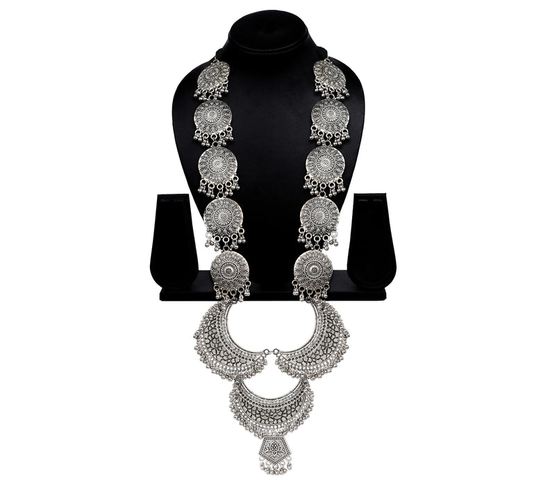 Silver / Golden Oxidised Statement Necklace for Women and Girls-RB225