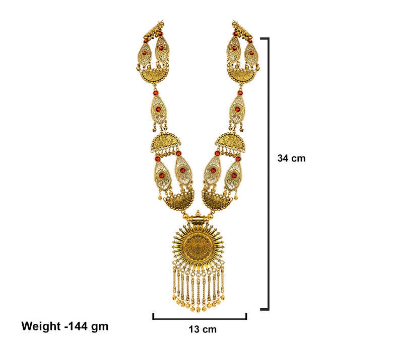 Golden Oxidised Pendant Design Necklace for Women and Girls-RB228