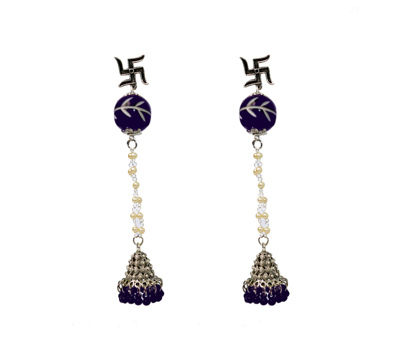 Swastik Stud with Jhumka Earrings for Women and Girls-UFH108