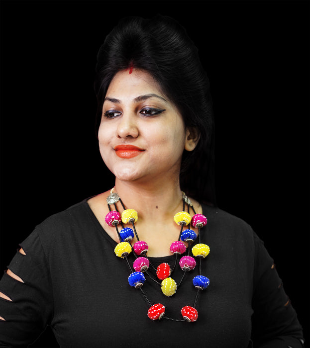 Handmade Stylish Designer Navratri Garba Necklace With Oxidised German Silver Charms for Women and Girls-UFH151