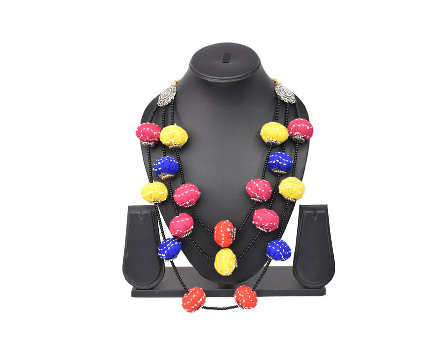 Handmade Stylish Designer Navratri Garba Necklace With Oxidised German Silver Charms for Women and Girls-UFH151