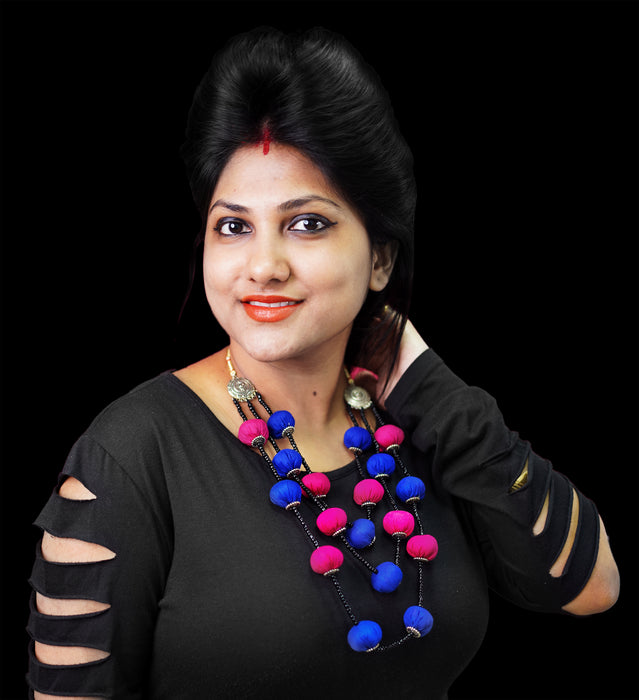 Handmade Stylish Designer Navratri Garba Necklace With Oxidised German Silver Charms for Women and Girls-UFH151