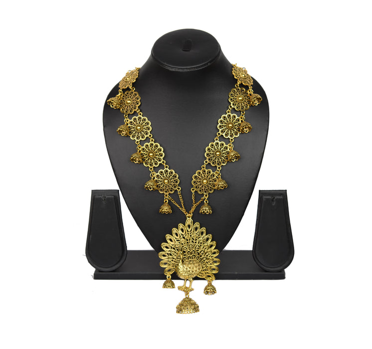Stylish Golden Oxidized Fashion Necklace for Women and Girls-UFH315
