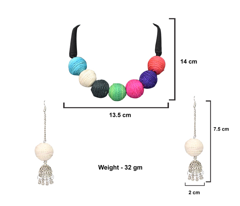 Handmade Choker Necklace Earring Set for Women and Girls-UFH322