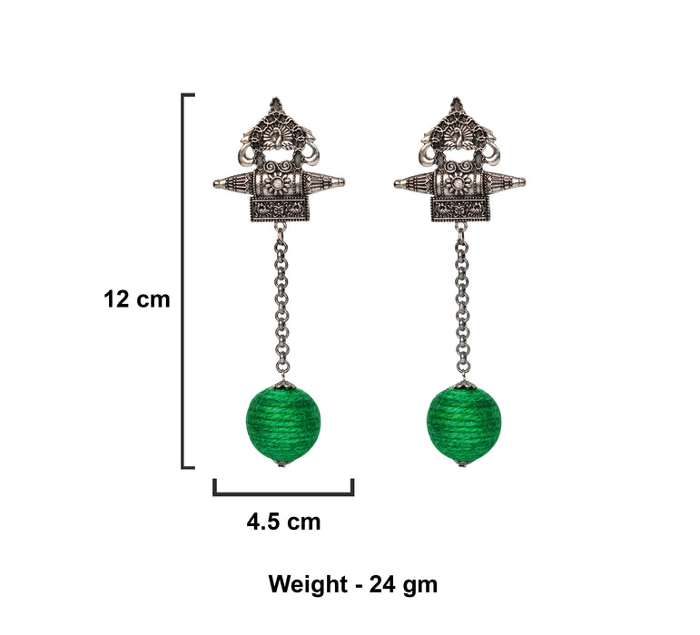 German Silver Oxidised  Earrings for Women and Girls-UFH324