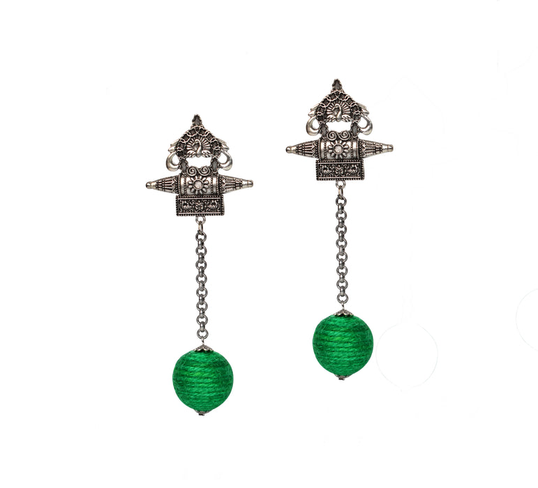 German Silver Oxidised  Earrings for Women and Girls-UFH324
