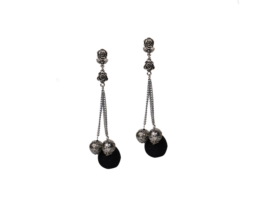 Charming Afgani Tribal Boho German Silver Oxidised Earrings for Women and Girls-UFH325