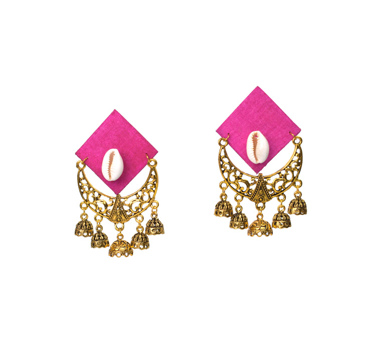 Golden Oxidised Boho and Contemporary Designed Earrings for Women and Girls-UFH347