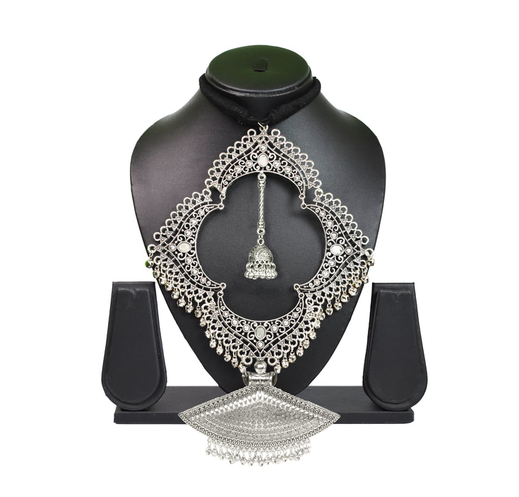 Oxidised Handmade Boho Design Choker Necklace for Women and Girls-UFH306