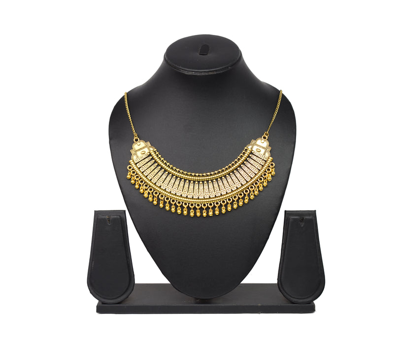 Golden Oxidized Long Chain Necklace for Women and Girls-UFH376