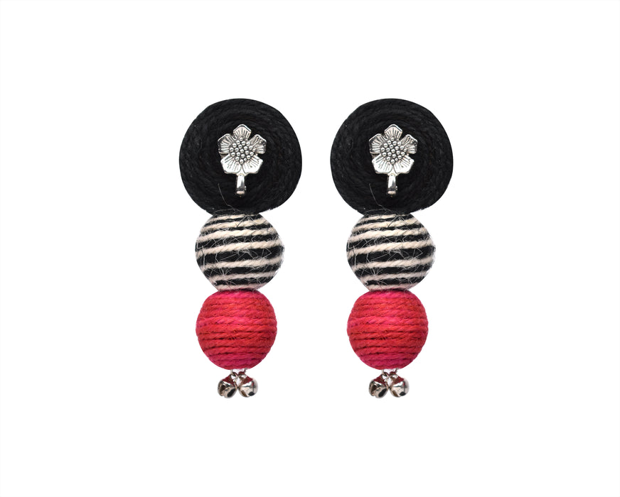 Handmade Silver Oxidised Jute Earrings for Women and Girls-UFH386