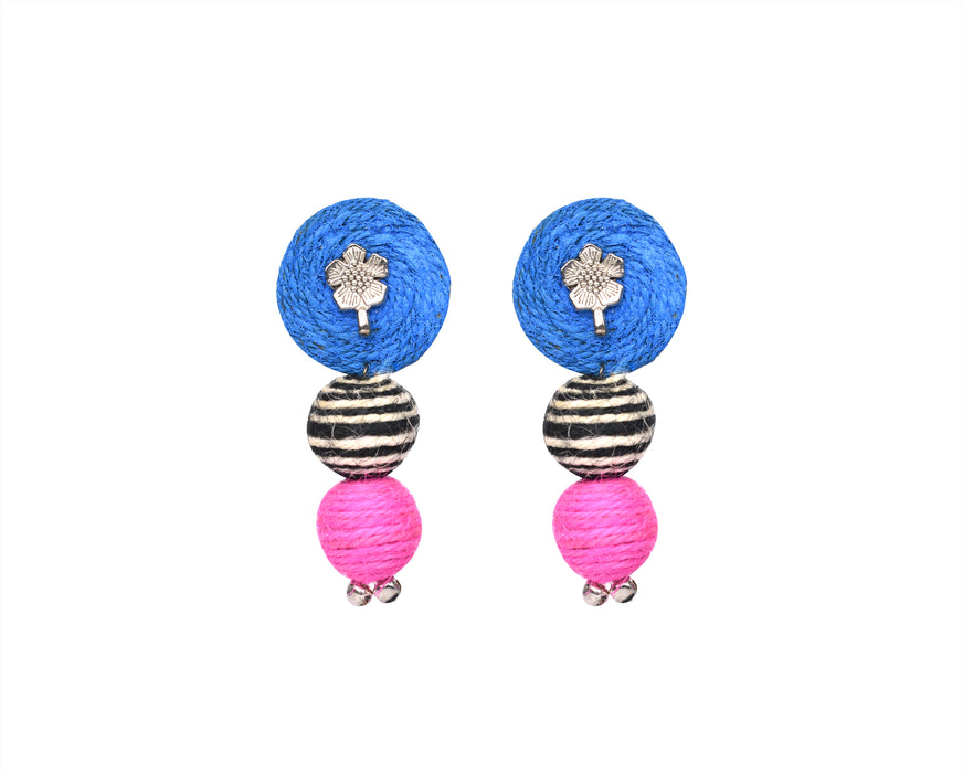 Handmade Silver Oxidised Jute Earrings for Women and Girls-UFH386