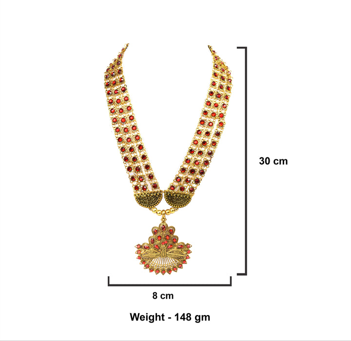 Golden Oxidised Peacock Pendant Design Necklace for Women and Girls-UFH391