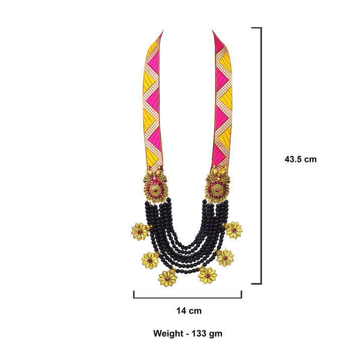 Stylish Golden Oxidised Fabric Necklace for Women and Girls-UFH397